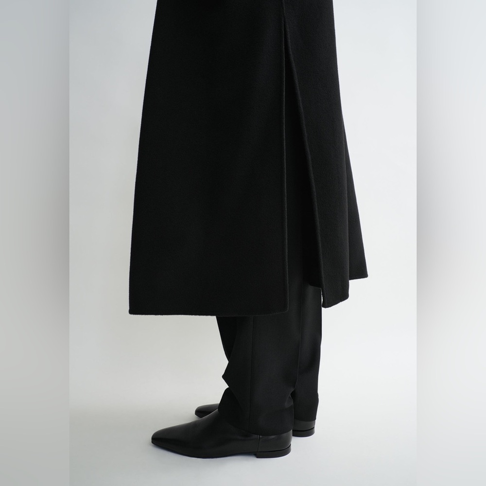 New Toteme Signature Wool Cashmere Coat In Black Size Medium - Picture 5 of 14
